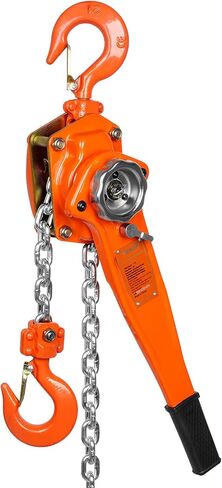 VEVOR Manual Lever Chain Hoist, 1-1/2 Ton 3300 lbs Capacity 10 FT Come Along, G80 Galvanized Carbon Steel with Weston Double-Pawl Brake,Auto Chain Leading & 360° Rotation Hook, for Garage Factory Dock in Kuwait