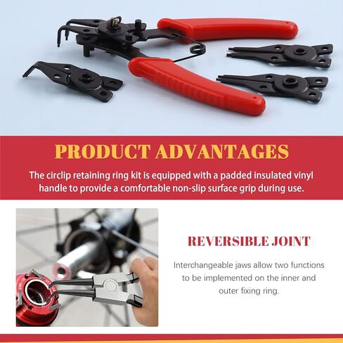 Hilitchi 261Pcs 16 Sizes 4mm to 30mm Alloy Steel External Retaining Rings Internal Circlip Snap Retaining Clip Ring with 4 in 1 Snap Ring Pliers, Wrist Pin Clips Internal External Repair Projects in Kuwait