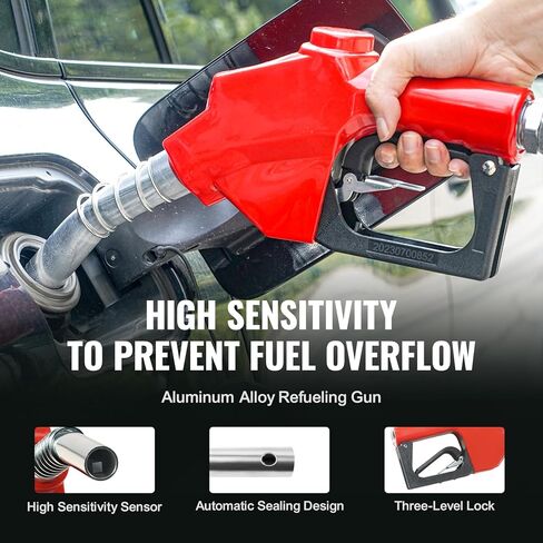 بكرة خرطوم الوقود VEVOR، 3/4 بوصة × 66 بوصة، بكرة خرطوم ديزل طويلة جدًا قابلة للسحب، هيكل من الصلب الكربوني شديد التحمل مع فوهة وقود أوتوماتيكية، خرطوم مطاطي NBR لشاحنة صهريج سفينة الطائرات، 300 رطل لكل بوصة مربعة in Kuwait