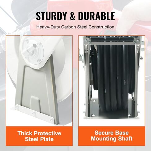 بكرة خرطوم الوقود VEVOR، 3/4 بوصة × 66 بوصة، بكرة خرطوم ديزل طويلة جدًا قابلة للسحب، هيكل من الصلب الكربوني شديد التحمل مع فوهة وقود أوتوماتيكية، خرطوم مطاطي NBR لشاحنة صهريج سفينة الطائرات، 300 رطل لكل بوصة مربعة in Kuwait