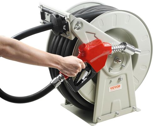 بكرة خرطوم الوقود VEVOR، 3/4 بوصة × 66 بوصة، بكرة خرطوم ديزل طويلة جدًا قابلة للسحب، هيكل من الصلب الكربوني شديد التحمل مع فوهة وقود أوتوماتيكية، خرطوم مطاطي NBR لشاحنة صهريج سفينة الطائرات، 300 رطل لكل بوصة مربعة in Kuwait