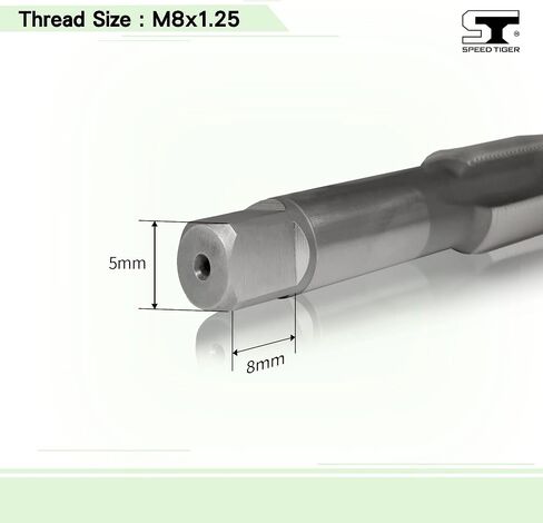 صنابير الفلوت الحلزونية SPEED TIGER TSM_M10x1.5 HSS، تسامح متري M10x1.5mm H3، 3 مزامير مستقيمة غير مطلية - صنع في تايوان (قطعتان، M10x1.5) in Kuwait