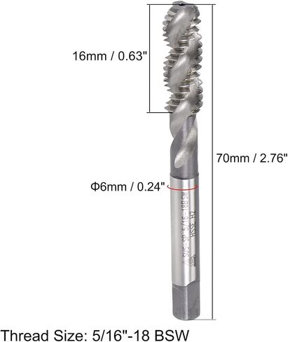 TOP-VIGOR 2pcs M8*1.25 Spiral Flute Thread Tap, Metric Machine Threading Tap H2 Tolerance, HSS Nitriding Coated Thread Milling Tap(Round Shank with Square End) in Saudi Arabia