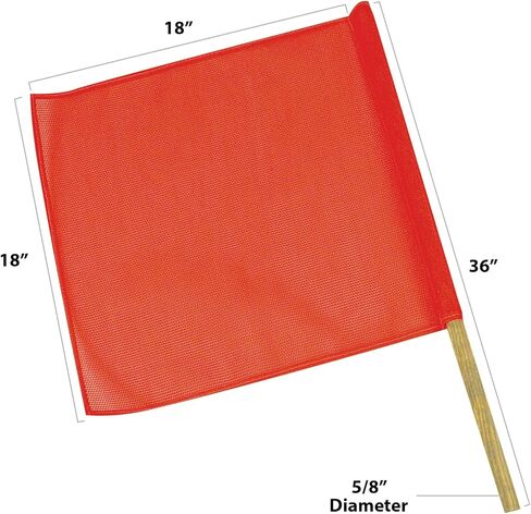 NMC STF2 SAF-T-Flag - Red/Orange, Plastic Diagonal, 18 in. x 18 in, Plastic Traffic Safety Flag with 30 in. Handle in Saudi Arabia