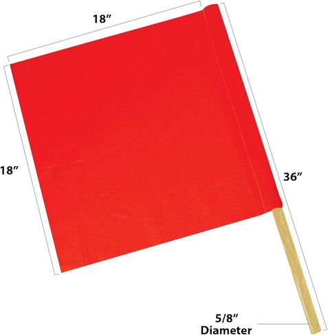 NMC STF2 SAF-T-Flag - Red/Orange, Plastic Diagonal, 18 in. x 18 in, Plastic Traffic Safety Flag with 30 in. Handle in Saudi Arabia