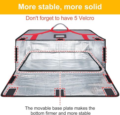 شنطة توصيل بيتزا كبيرة معزولة لحفظ الطعام الساخن والتسليم، شنطة توصيل طعام حرارية قابلة لاعادة الاستخدام، اكياس بيتزا للتسليم، مقاس كبير 22 × 22 × 8.6 انش، رمادي in Kuwait