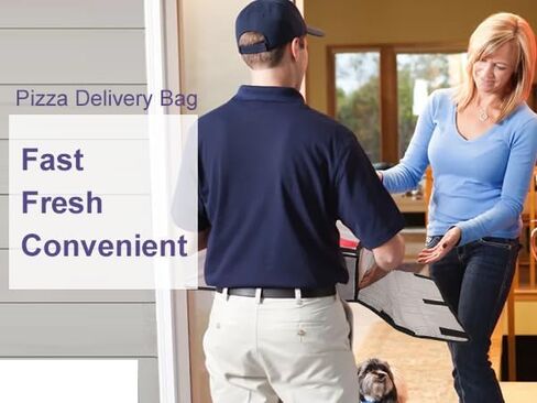 شنطة توصيل بيتزا كبيرة معزولة لحفظ الطعام الساخن والتسليم، شنطة توصيل طعام حرارية قابلة لاعادة الاستخدام، اكياس بيتزا للتسليم، مقاس كبير 22 × 22 × 8.6 انش، رمادي in Kuwait