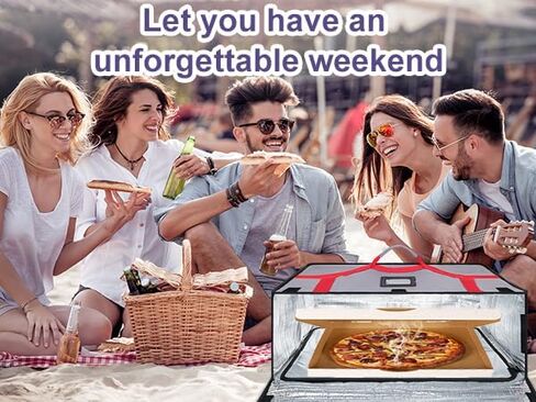 شنطة توصيل بيتزا كبيرة معزولة لحفظ الطعام الساخن والتسليم، شنطة توصيل طعام حرارية قابلة لاعادة الاستخدام، اكياس بيتزا للتسليم، مقاس كبير 22 × 22 × 8.6 انش، رمادي in Kuwait