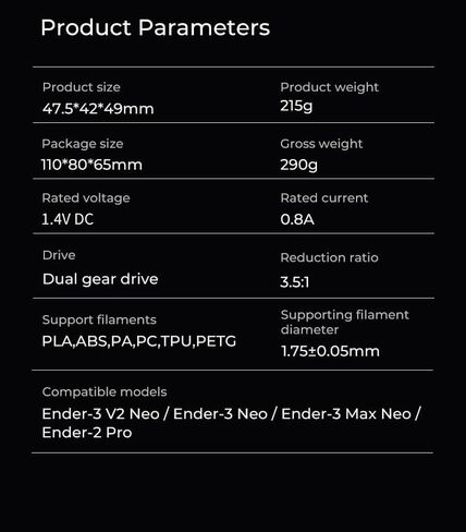 Creality Upgraded Sprite Extruder SE Kit, Direct Drive Extruder, Upgrade Dual Gear Feeding Design for Ender-3/Ender-3 V2/Ender-3 Pro/Ender-5/Ender-5 Pro/Ender-5 PIus/CR-10 in Saudi Arabia