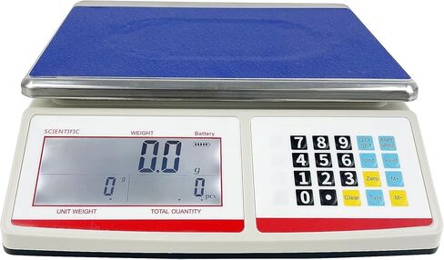 شاشة LCD كبيرة رطل أونصة كجم وحدة وزن غرام عداد سعة 30 كجم أو 66 رطل، دقة 1 جرام، العد الصناعي لمختبر الجرام الرقمي الإلكتروني الدقيق (30 كجم/66 رطل، 1 جرام) in Kuwait
