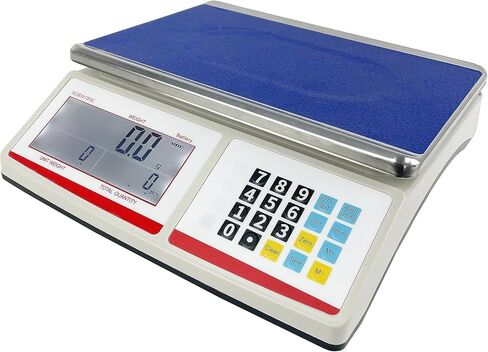 شاشة LCD كبيرة رطل أونصة كجم وحدة وزن غرام عداد سعة 30 كجم أو 66 رطل، دقة 1 جرام، العد الصناعي لمختبر الجرام الرقمي الإلكتروني الدقيق (30 كجم/66 رطل، 1 جرام) in Kuwait