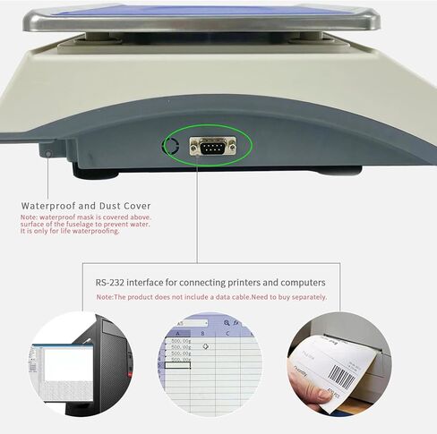 شاشة LCD كبيرة رطل أونصة كجم وحدة وزن غرام عداد سعة 30 كجم أو 66 رطل، دقة 1 جرام، العد الصناعي لمختبر الجرام الرقمي الإلكتروني الدقيق (30 كجم/66 رطل، 1 جرام) in Kuwait