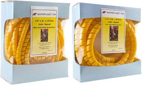 Safe-Spiral 16PC25ye واقي خرطوم حلزوني مقطوع مسبقًا، 0.67 بوصة OD، طول 25 بوصة، أصفر in Kuwait
