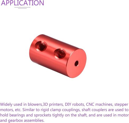 DMiotech 2-6 مم تتحمل L20XD12 وصلة توصيل عمود توصيل صلبة مع براغي موصل عمود المحرك من سبائك الألومنيوم للطابعة ثلاثية الأبعاد باللون الأحمر in Kuwait