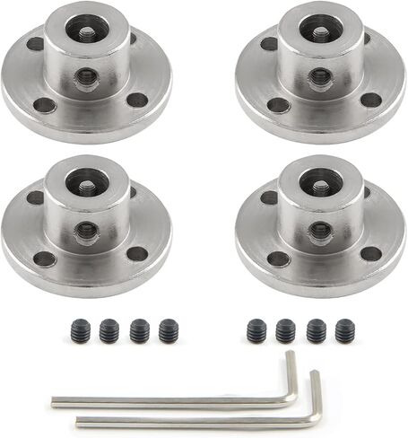 Cionyce 2 PCS 8mm Flange Shaft Coupling, Rigid Flange Coupling Motors Guide Shaft Support Coupler, High Hardness Coupling Connector Flanged Shaft Mount for DIY RC Model Motors in Saudi Arabia