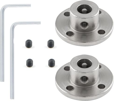 Cionyce 2 PCS 8mm Flange Shaft Coupling, Rigid Flange Coupling Motors Guide Shaft Support Coupler, High Hardness Coupling Connector Flanged Shaft Mount for DIY RC Model Motors in Saudi Arabia