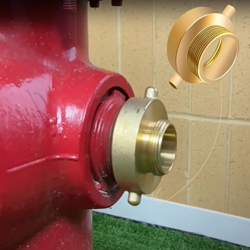 محول صنبور النار مع العروة دبوس 2-1/2 "NST (NH) أنثى × 2" NPT ذكر النحاس محول صنبور النار معدات الحريق النحاسية لصنابير الحريق والخراطيم والأنابيب (2-1/2 "NH × 2"NPT) in Kuwait