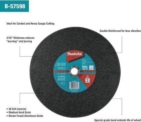 ماكيتا عجلة قطع كاشطة B-57598-5 مقاس 14 انش × 1 انش × 3/32 انش، 5 قطع in Kuwait