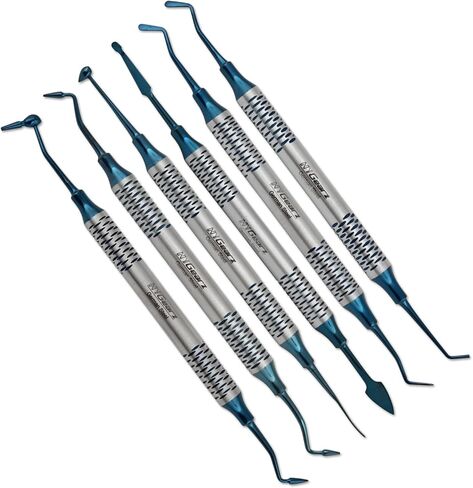 أدوات حشو الأسنان المركبة من NYGEARZ، طقم إصلاح حشو الأسنان الاحترافي، مركب دائم للأسنان من التيتانيوم، أطراف مطلية بالبلازما الزرقاء، ترميم غير لاصق، حشو أسنان ناعم 6 قطع in Kuwait