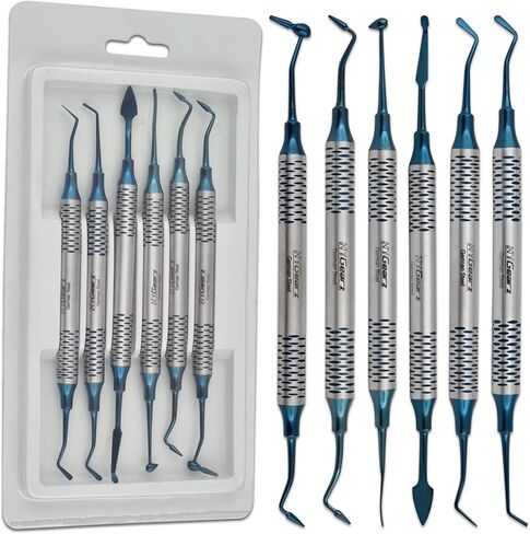 أدوات حشو الأسنان المركبة من NYGEARZ، طقم إصلاح حشو الأسنان الاحترافي، مركب دائم للأسنان من التيتانيوم، أطراف مطلية بالبلازما الزرقاء، ترميم غير لاصق، حشو أسنان ناعم 6 قطع in Kuwait