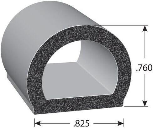 Trim-Lok D-Shaped Rubber Seal (Thick Wall) .50" Height, .50" Width, 25’ Length – EPDM Foam Seal with HT (General Acrylic) Pressure Sensitive Adhesive System, Door/Window Weather Seal - RVs, Boats, Car in Kuwait