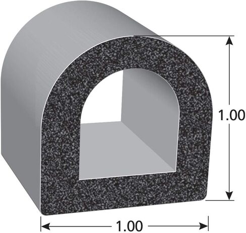 Trim-Lok D-Shaped Rubber Seal (Thick Wall) .50" Height, .50" Width, 25’ Length – EPDM Foam Seal with HT (General Acrylic) Pressure Sensitive Adhesive System, Door/Window Weather Seal - RVs, Boats, Car in Kuwait