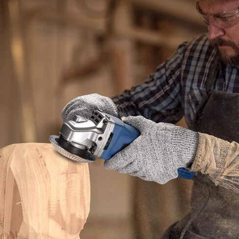 قرص نحت الخشب (سلسلة بديلة) وقرص تشكيل عجلة الطحن، مشكل أسنان منشار مزدوج مضاد للركل، 5/8 في القطر الداخلي، ملحق مطحنة زاوية لقطع الخشب (4 بوصة أو 4-1/2 بوصة)، قفازات مقاومة للقطع in Kuwait