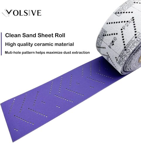 VOLSIVE Abrasive Sheet Roll Multi-Hole Sanding Roll Automotive Sandpaper Roll Clean Sand Sheet Roll for Woodworking, Auto Body Repair, 70 mm x 12 m - 600 Grit in Saudi Arabia
