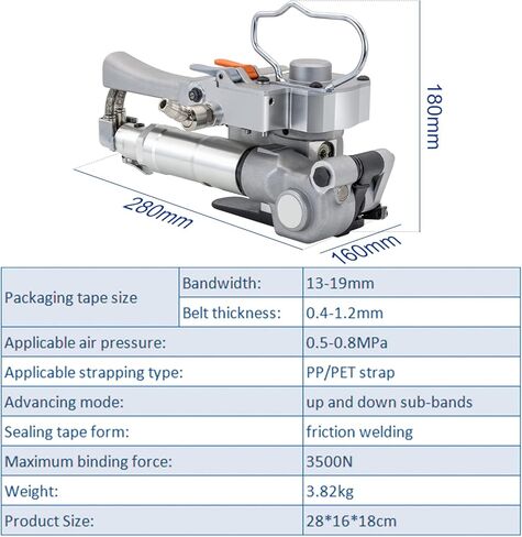 أداة ربط بالهواء المضغوط A19 من كابتوك، آلة تغليف للالتفاف اليدوية لحزام بلاستيكي من البولي بروبلين والبولي إيثيلين تيرفثالات بطول 1.27 سم إلى 1.9 سم in Kuwait