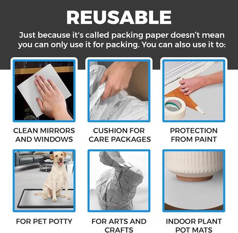 ورق تعبئة ورق للتحريك - 3.36 كجم - 240 ورقة من ورق الصحف - يجب أن يكون في مستلزماتك المتحركة - 68.58 سم × 43.18 سم - صنع في الولايات المتحدة الأمريكية in Kuwait