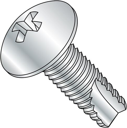 Steel Thread Cutting Screw, Zinc Plated Finish, Truss Head, Phillips Drive, Type 23, #8-32 Thread Size, 1/2" Length (Pack of 100) in Saudi Arabia