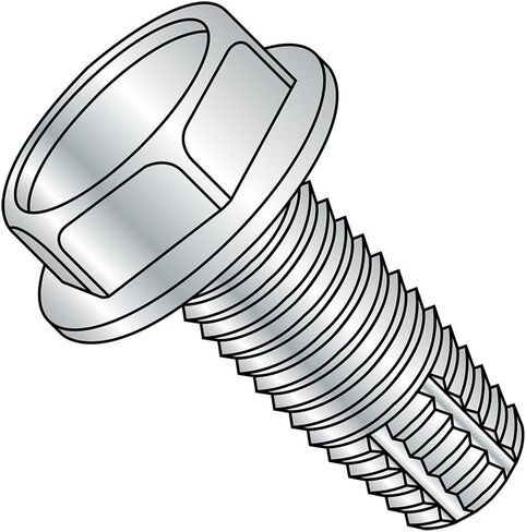 Small Parts 1112FW Steel Thread Cutting Screw, Zinc Plated Finish, Hex Washer Head, Type F, #10-32 Thread Size, 3/4" Length (Pack of 50) in Saudi Arabia