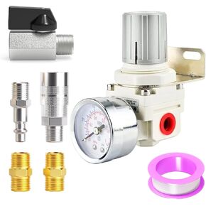 TAILONZ PNEUMATIC 1/4 بوصة NPT ملحقات ضاغط الهواء منظم ضغط لأنظمة الهواء المضغوط AR2000، ضبط من 0 إلى 145 رطل لكل بوصة مربعة in Kuwait