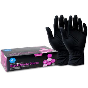 MED PRIDE Black Nitrile Medical Examination Gloves (Small, 100-Count) Ultra-Strong 6 mil Thick, Latex & Rubber Free, Disposable Powder-Free Gloves for Healthcare & Food Handling Use