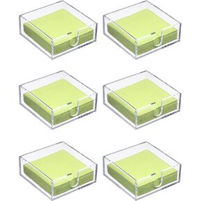 Acrylic Cocktail Napkin Holder for Table, Lucite Clear Beverage Napkin Holder Square Rectangle for Dinner, Kitchen, Bathroom, Restaurant, Bar (6 Pieces, 5.5 x 5.5 Inch) in Saudi Arabia