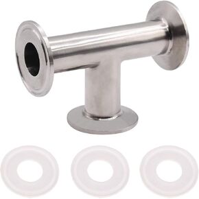 DERNORD Clamp Tee 3 طرق من الفولاذ المقاوم للصدأ 304 مع 3 حشوات من السيليكون تناسب مشبك ثلاثي 1.5 بوصة، تركيبات صحية أنبوب 38 مم (1.5 بوصة) in Kuwait
