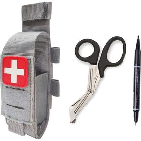 Tactical Tourniquet Pouch Holder TQ Tourniquet Case Trauma Medical Shear Pouch (Black) in Kuwait