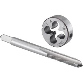 1/4"-20 UNC Tap and Die Set, 1/4 x 20 UNC Machine Thread Tap and Round Die Right Hand