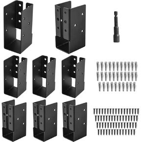Concealed Joist Hangers, 4"x6" Outdoor Trim Concealed Flanges, Q235B Steel Powder Coated Concealed Mount Joist Hangers for 4"x6" Beam Swing… (4x6 4Pcs) in Saudi Arabia