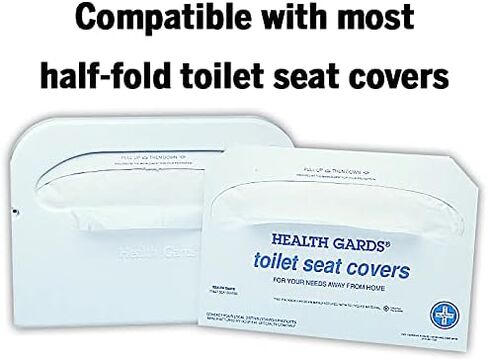 Hospeco HG-1-2Health Gards موزع غطاء مقعد المرحاض البلاستيكي نصف الطي على الحائط، أبيض in Saudi Arabia