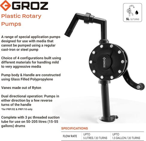 مضخة دوارة بلاستيكية من جروز 44196، للزيوت الخفيفة ومضادة للتجمد in Kuwait