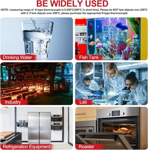 Aivica ميزان حرارة رقمي ثنائي القناة ميزان حرارة درجة الحرارة مع اثنين من نوع K-نوع مسبار حراري خلفي LCD K نوع ميزان حرارة لـ K/J/T/E/R/S/N الحرارية in Kuwait
