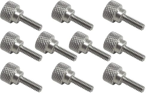 10 عبوات من خيوط 8-32 × 1/2 بوصة 303 من الفولاذ المقاوم للصدأ الماسي المخرش ومقابض مسامير الإبهام مع أكتاف مستقيمة وخيوط اليد اليمنى SAE طرف مسطح غير مطلي in Kuwait