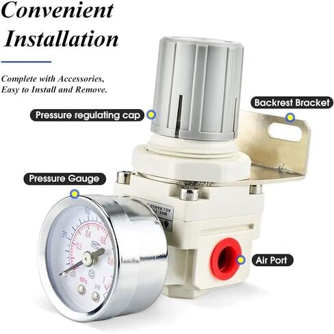 TAILONZ PNEUMATIC 1/4 بوصة NPT ملحقات ضاغط الهواء منظم ضغط لأنظمة الهواء المضغوط AR2000، ضبط من 0 إلى 145 رطل لكل بوصة مربعة in Kuwait