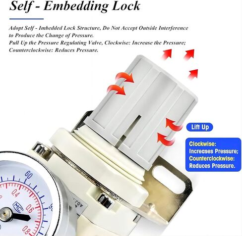 TAILONZ PNEUMATIC 1/4 بوصة NPT ملحقات ضاغط الهواء منظم ضغط لأنظمة الهواء المضغوط AR2000، ضبط من 0 إلى 145 رطل لكل بوصة مربعة in Kuwait