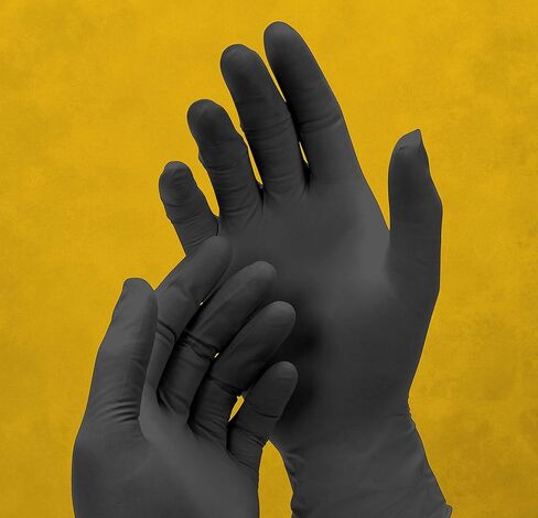 Adenna Dark Light 9 mil Nitrile Powder Free Exam Gloves (Black), Large - Box of 100 (DLG676) in Kuwait