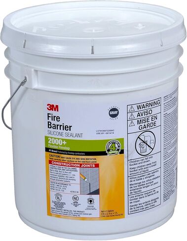 مانع تسرب السيليكون 3M Fire Barrier 2000+، رمادي، أسطوانة سعة 4.5 جالون (سطل) in Kuwait