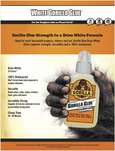 Gorilla White Gorilla Glue Pen, Waterproof Polyurethane Glue, .75 Ounce Precision Tip Bottle, White, (Pack of 1) in Kuwait