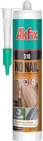 Akfix 510 Flexible Construction Adhesive - Polyurethane Sealant for Floor, Wood, Ceramic, Tile, Granite, Concrete, Rubber, FRP Metal | Power Grab Waterproof Adhesive for DIY&Construction - 10.4 Oz in Saudi Arabia