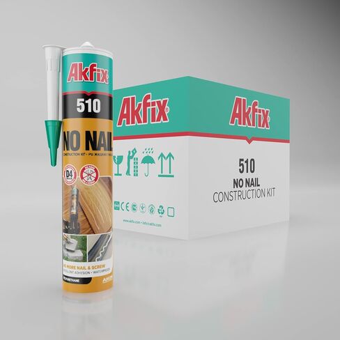 Akfix 510 Flexible Construction Adhesive - Polyurethane Sealant for Floor, Wood, Ceramic, Tile, Granite, Concrete, Rubber, FRP Metal | Power Grab Waterproof Adhesive for DIY&Construction - 10.4 Oz in Saudi Arabia